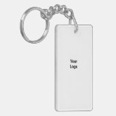 Eenvoudig minimaal elegant aangepast logo hier bed sleutelhanger (Voorkant Links)