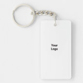 Eenvoudig minimaal elegant aangepast logo hier bed sleutelhanger (Voorkant)