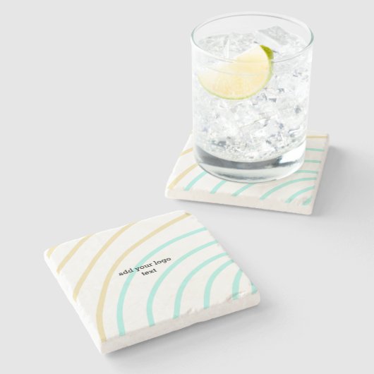 Eenvoudig minimaal elegant aangepast logo hier bed stenen onderzetter (Zijkant)