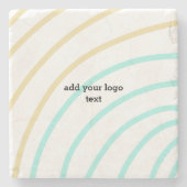 Eenvoudig minimaal elegant aangepast logo hier bed stenen onderzetter (Voorkant)