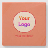 Eenvoudig minimaal elegant aangepast logo hier bed stenen onderzetter (Voorkant)