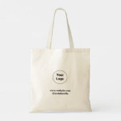 Eenvoudig minimaal elegant aangepast logo hier bed tote bag (Achterkant)