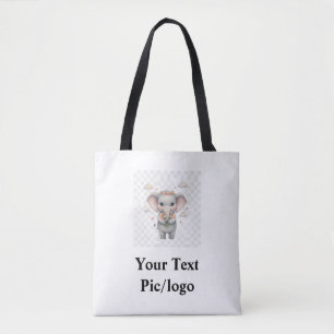Eenvoudig minimaal elegant aangepast logo hier bed tote bag
