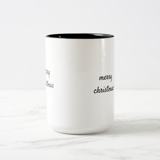 Eenvoudig minimaal elegant aangepast logo hier bed tweekleurige koffiemok (Center)