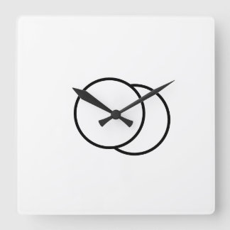 Eenvoudig minimaal elegant aangepast logo hier bed vierkante klok