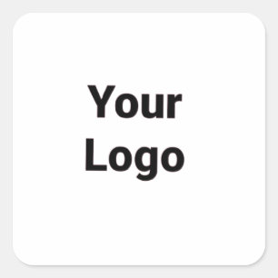 Eenvoudig minimaal elegant aangepast logo hier bed vierkante sticker
