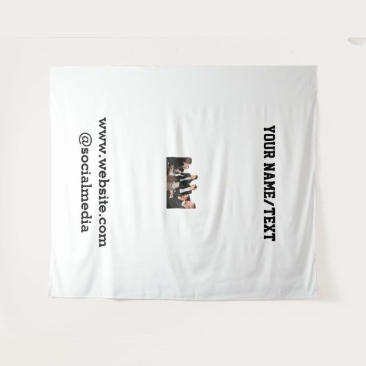 Eenvoudig minimaal elegant aangepast logo hier bed wandkleed (Voorkant (horizontaal))