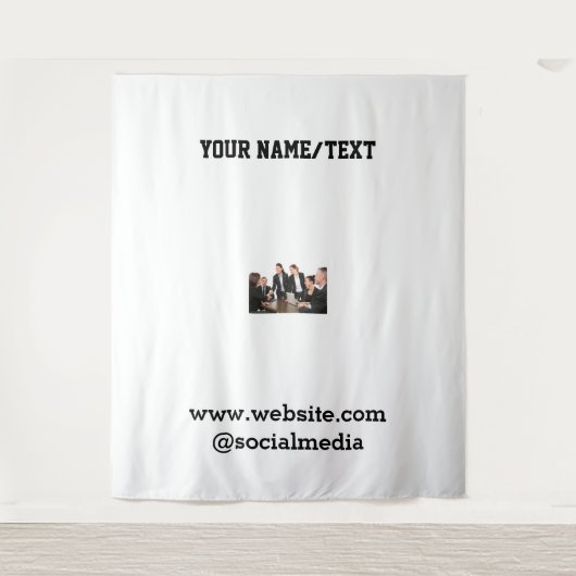 Eenvoudig minimaal elegant aangepast logo hier bed wandkleed (Voorkant)