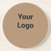 Eenvoudig minimaal elegant aangepast logo hier bed zandsteen onderzetter (Voorkant)