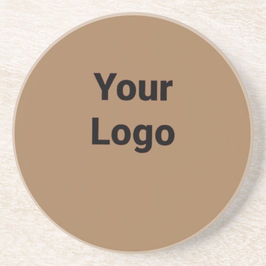 Eenvoudig minimaal elegant aangepast logo hier bed zandsteen onderzetter (Voorkant)