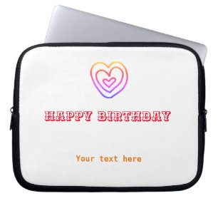 Eenvoudig minimaal elegant aangepast logo hier Gel Laptop Sleeve