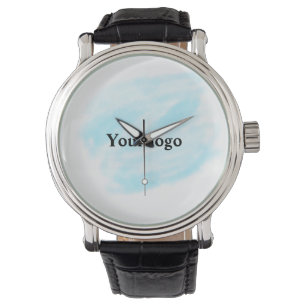 Eenvoudig minimaal elegant aangepast logo horloge