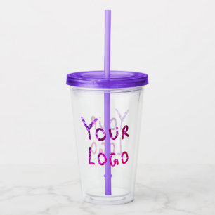 Eenvoudig minimaal elegant aangepast logo in bedri acryl drinkbeker