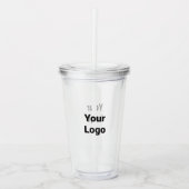 Eenvoudig minimaal elegant aangepast logo in bedri acryl drinkbeker (Voorkant)