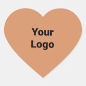 Eenvoudig minimaal elegant aangepast logo in bedri hart sticker (Voorkant)