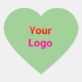 Eenvoudig minimaal elegant aangepast logo in bedri hart sticker (Voorkant)