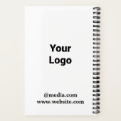 Eenvoudig minimaal elegant aangepast logo in bedri notitieboek (Achterkant)