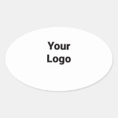 Eenvoudig minimaal elegant aangepast logo in bedri ovale sticker (Voorkant)