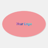 Eenvoudig minimaal elegant aangepast logo in bedri ovale sticker (Voorkant)