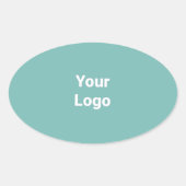 Eenvoudig minimaal elegant aangepast logo in bedri ovale sticker (Voorkant)