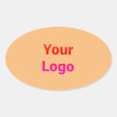 Eenvoudig minimaal elegant aangepast logo in bedri ovale sticker (Voorkant)