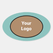 Eenvoudig minimaal elegant aangepast logo in bedri ovale sticker (Voorkant)