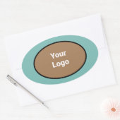 Eenvoudig minimaal elegant aangepast logo in bedri ovale sticker (Envelop)