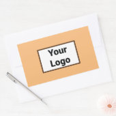 Eenvoudig minimaal elegant aangepast logo in bedri rechthoekige sticker (Envelop)