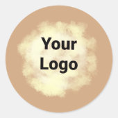 Eenvoudig minimaal elegant aangepast logo in bedri ronde sticker (Voorkant)