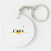 Eenvoudig minimaal elegant aangepast logo in bedri sleutelhanger (Achterkant)