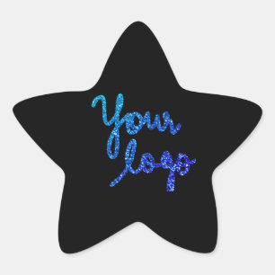 Eenvoudig minimaal elegant aangepast logo in bedri ster sticker