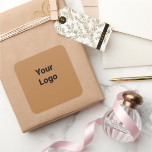 Eenvoudig minimaal elegant aangepast logo in bedri vierkante sticker