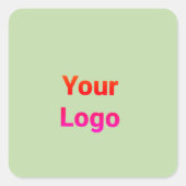 Eenvoudig minimaal elegant aangepast logo in bedri vierkante sticker (Voorkant)