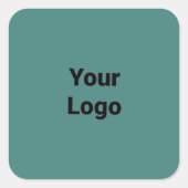 Eenvoudig minimaal elegant aangepast logo in bedri vierkante sticker (Voorkant)