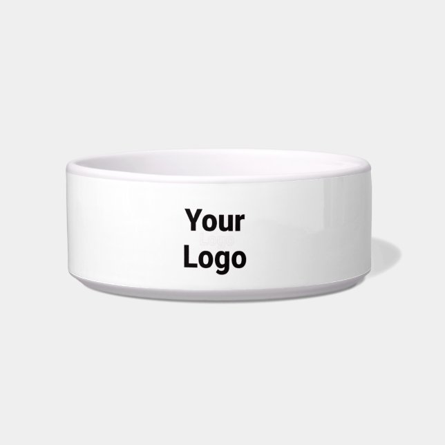 Eenvoudig minimaal elegant aangepast logo in bedri voerbakje (Voorkant)