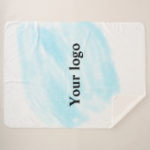 Eenvoudig minimaal elegant aangepast logo sherpa deken (Voorkant (horizontaal))