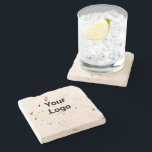Eenvoudig minimaal elegant aangepast logo stenen onderzetter<br><div class="desc">Ontwerp</div>