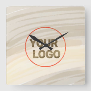 Eenvoudig minimaal elegant aangepast logo vierkante klok