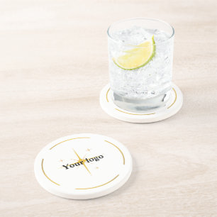 Eenvoudig minimaal elegant aangepast logo zandsteen onderzetter