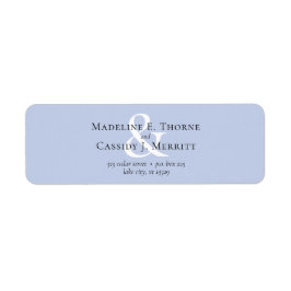 Eenvoudig minimaal elegant blauw ongehuwd adres etiket