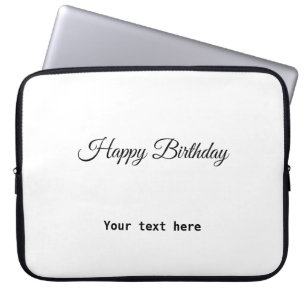 eenvoudig minimaal elegant blijvend verjaardagsgeb laptop sleeve