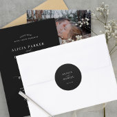 Eenvoudig, minimaal elegant bruidskapje ronde sticker