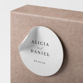 Eenvoudig, minimaal elegant bruidskapje ronde sticker