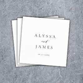 Eenvoudig minimaal elegant bruiloft servet