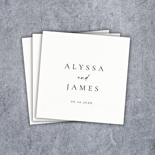 Eenvoudig minimaal elegant bruiloft servet