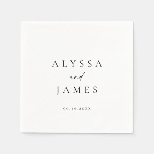 Eenvoudig minimaal elegant bruiloft servet (Voorkant)