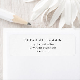 Eenvoudig minimaal Elegant Custom Name Return-adre Etiket