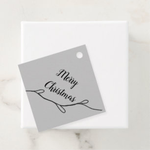 Eenvoudig minimaal elegant kerstcadeau label