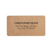 Eenvoudig minimaal elegant Kraft Paper Business Etiket (Voorkant)