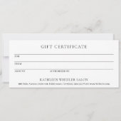 Eenvoudig minimaal Elegant Modern Cadeaubon (Achterkant)